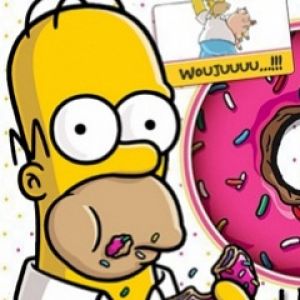 Homer Simpson Donut Yiyor