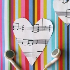 Renkli Müzik Kalp Duvar Kağıdı