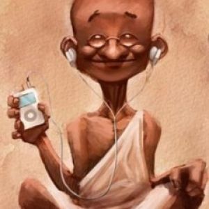 Müzik Dinleyen Eğlenceli Gandhi