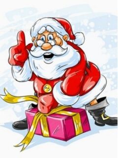 Neşeli Noel Baba ile Hediye - wallpaper preview
