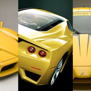 Sarı Ferrari Enzo spor araba