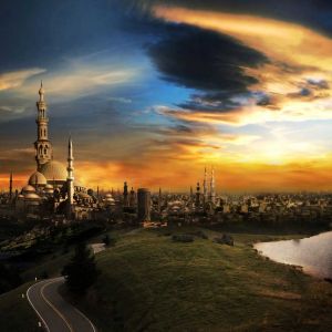 Şehir Manzarası Üzerinde Muhteşem Gün Batımı