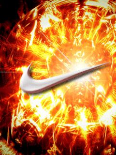 Ateşli Arka Planlı Nike Logosu - wallpaper preview