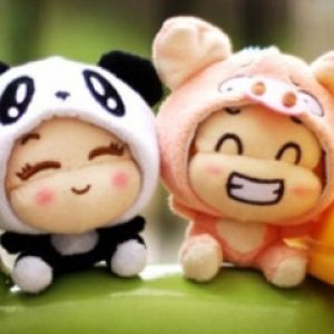 Sevimli Panda ve Domuz Karakterleri