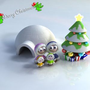 Sevimli Noel Aile Manzarası