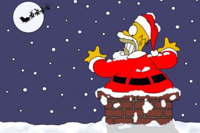 Homer Simpson'ın Noel Eğlencesi - wallpaper preview