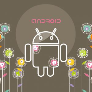 Android Robot Çiçekli Tasarım