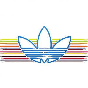 Renkli Çizgilerle Adidas Logosu