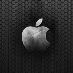 Altıgen Arka Planda Apple Logosu