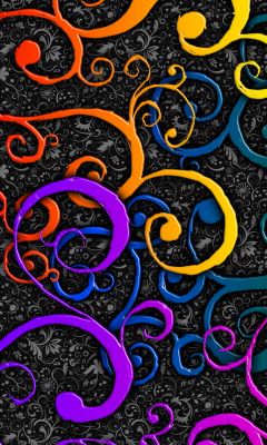 Renkli Kıvrımlar Abstrakt Tasarım - wallpaper preview
