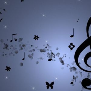 Müzik Notaları ve Çiçekler