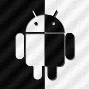 Siyah Beyaz Android Logosu