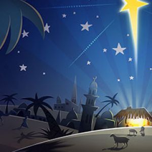 Noel Yıldızı Gece Manzarası