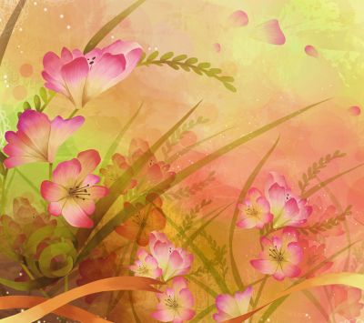 Renkli Çiçekli Soyut Sanat - wallpaper preview