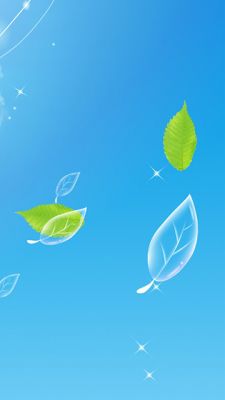 Mavi Arka Planda Yüzen Yapraklar - wallpaper preview