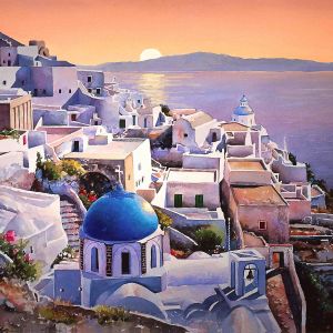 Santorini Gün Batımı Manzarası